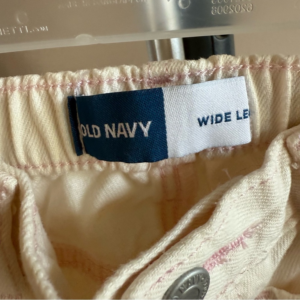 Old Navy Kids Girls Cream Wide Leg Crop Jeans Size 2T Adjustable Waist - Picture 3 of 6